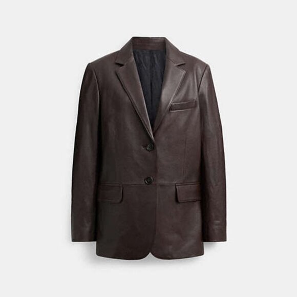 Coach Jackets & Blazers - Coach Maple Leather Blazer Size Large